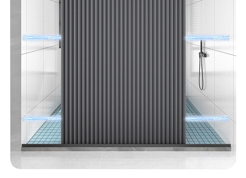 Mercury Home Textiles Mold-Resistant Bathroom Shower Curtain Foldable Magnetic Partition High-Grade Waterproof Shower Curtain Dry-Wet Separation Single Panel 9