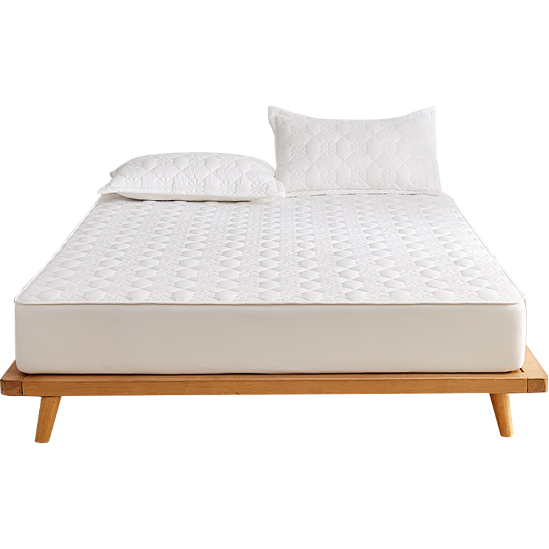 Hengyuanxiang Class A Quilted Fitted Sheet, Single Piece Washable, Dirt-Proof Non-Slip Mattress Protector Cover for Single Bed, 150*200cm