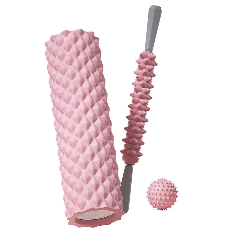 Aoyi Foam Roller Muscle Relaxation Massage Stick Leg Massager Fascia Roller Wheel Yoga Column Fitness Equipment Three-Piece Set
