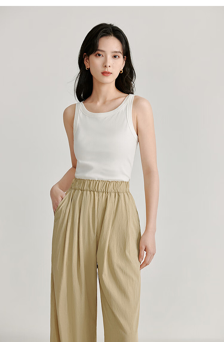 INMAN U-Neck Camisole Tank Top, Summer Women's Wear, Inner Or Outer Wear, Slimming Sleeveless Top, White, XL 25