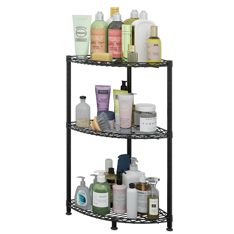 Chuanjing Kitchen Storage Rack, Floor-Standing Corner Shelf, Multi-Layer Triangular Pot Rack, Fan-Shaped Storage Shelf, 1486