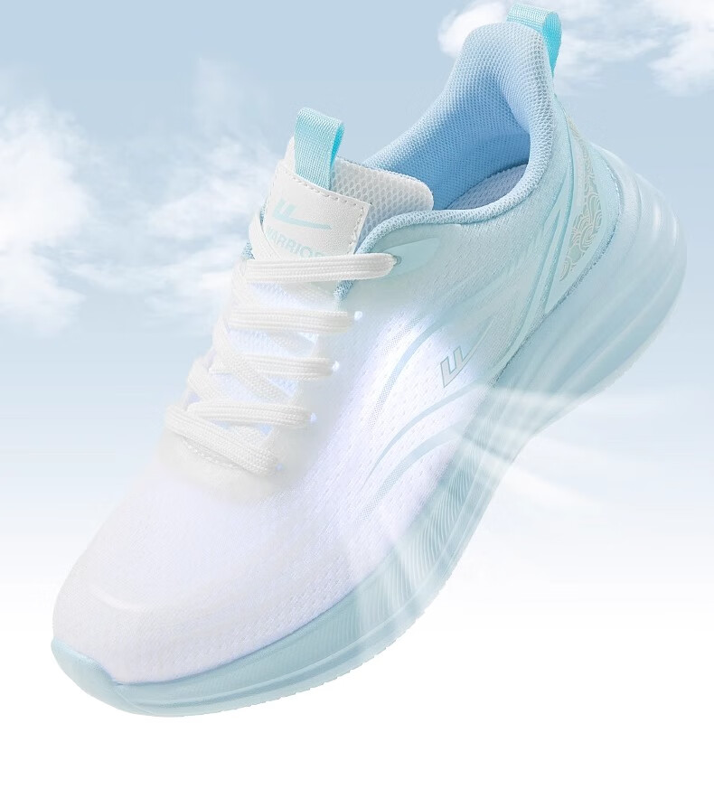 Warrior Women's Shoes, Spring And Summer New Style Breathable Mesh Sneakers, Soft-Soled Shock-Absorbing Running Shoes for Women, 4636 White Blue, Size 37 13