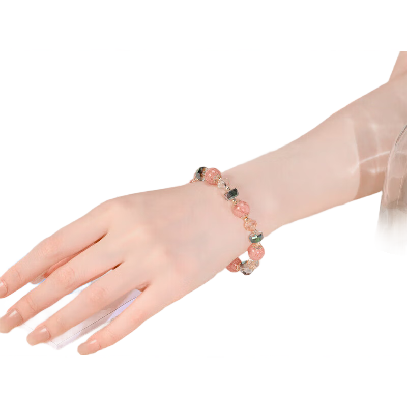AJIDOU Elegant Strawberry Crystal Bracelet, Birthday Gift for Girlfriend Or Wife, Exquisite Hand String, Valentine's Day Present, Mid-Autumn Festival Gift
