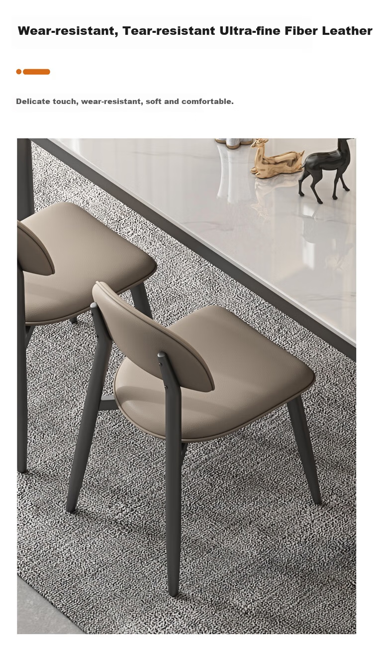 Shidaijiaju Minimalist Nordic Dining Chair, Modern Simple Home Desk Chair with Backrest, High-End Makeup Chair, Gray, Set of 2 2