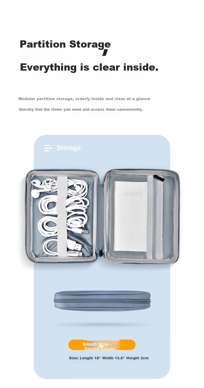Milooky Digital Accessory Storage Bag Portable USB Drive Tablet IPad Charger Earphone Data Cable Makeup Bag Multifunctional 4
