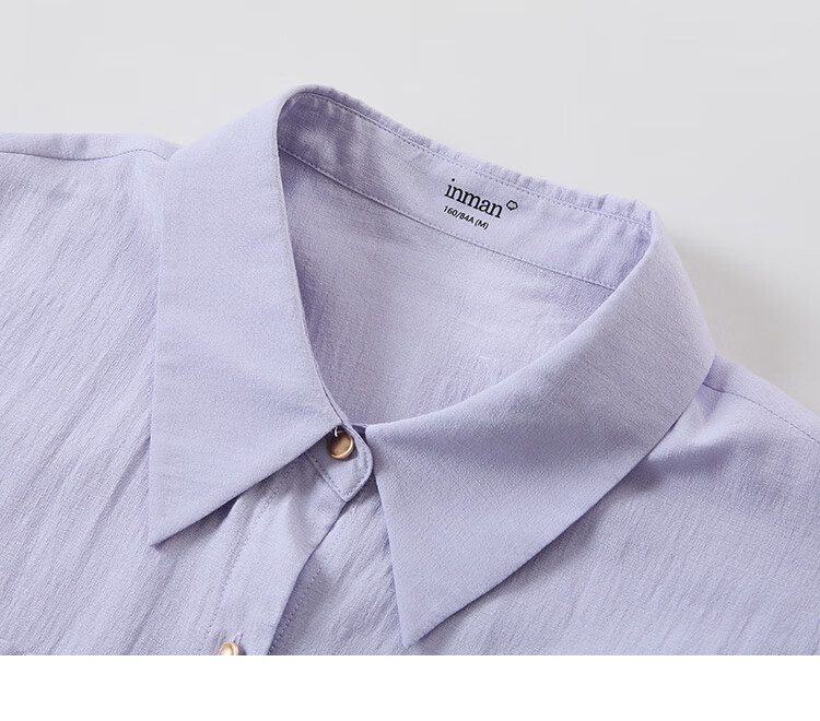 Inman Commuter Elegant Cap Sleeve Short Sleeve Shirt Women Summer Fashion High-End Roland Purple L 25