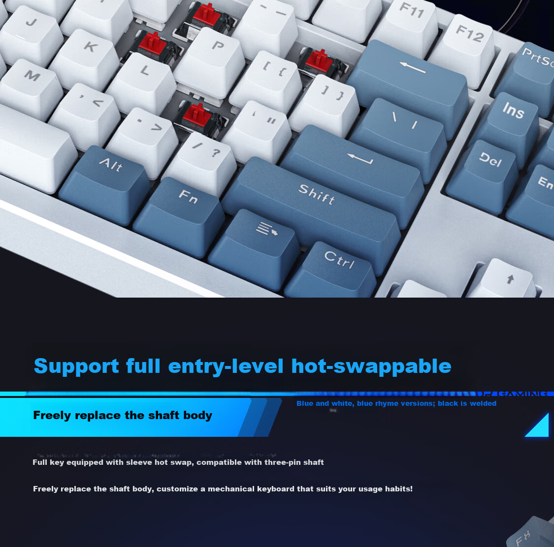 ThundeRobot K104S Wired Mechanical Keyboard with Backlight for Home, Computer Gaming, Laptop, Office Use, Full Anti-Ghosting, No Fear of Backlash, for Honor of Kings And CS2, Black, Red Switches, 104 Keys 6
