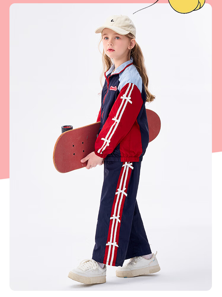 Dishini Girls' Outfit Set, Spring And Autumn 2026 New Style, Fashionable Casual Cardigan Top And Pants Two-Piece Set, Lightweight And Breathable 7