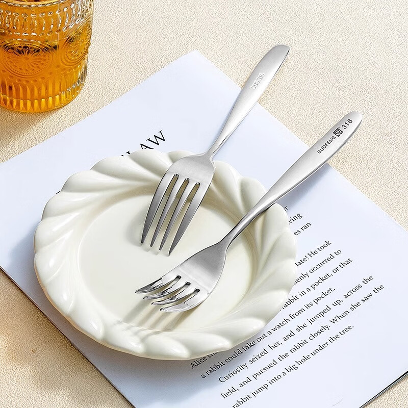 Guofeng 316 Stainless Steel Forks Household Western Cutlery Steak Forks [2-Pack] Domestic 316 Western Forks