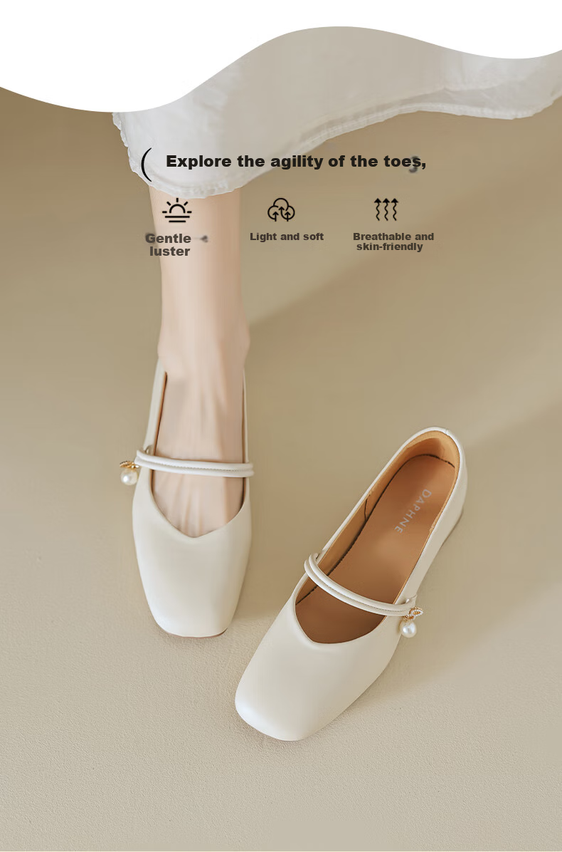Daphne Women's Shoes, 2026 New Autumn Style, Comfortable Thick Heel, New Chinese-Style Single Shoes, Elegant And Stylish, Perfect for Pairing with Dresses, Leather Shoes 4