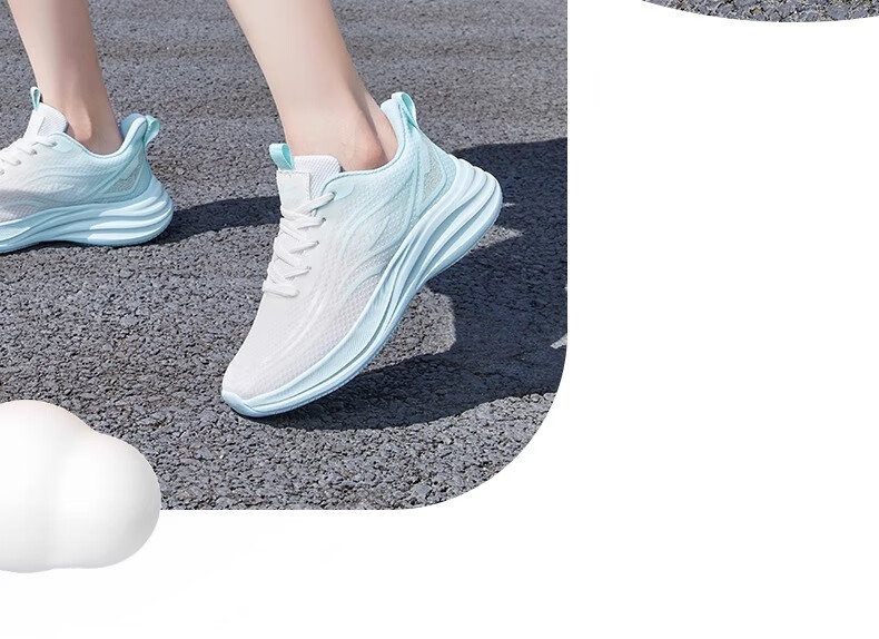 Warrior Women's Shoes, Spring And Summer New Style Breathable Mesh Sneakers, Soft-Soled Shock-Absorbing Running Shoes for Women, 4636 White Blue, Size 37 11