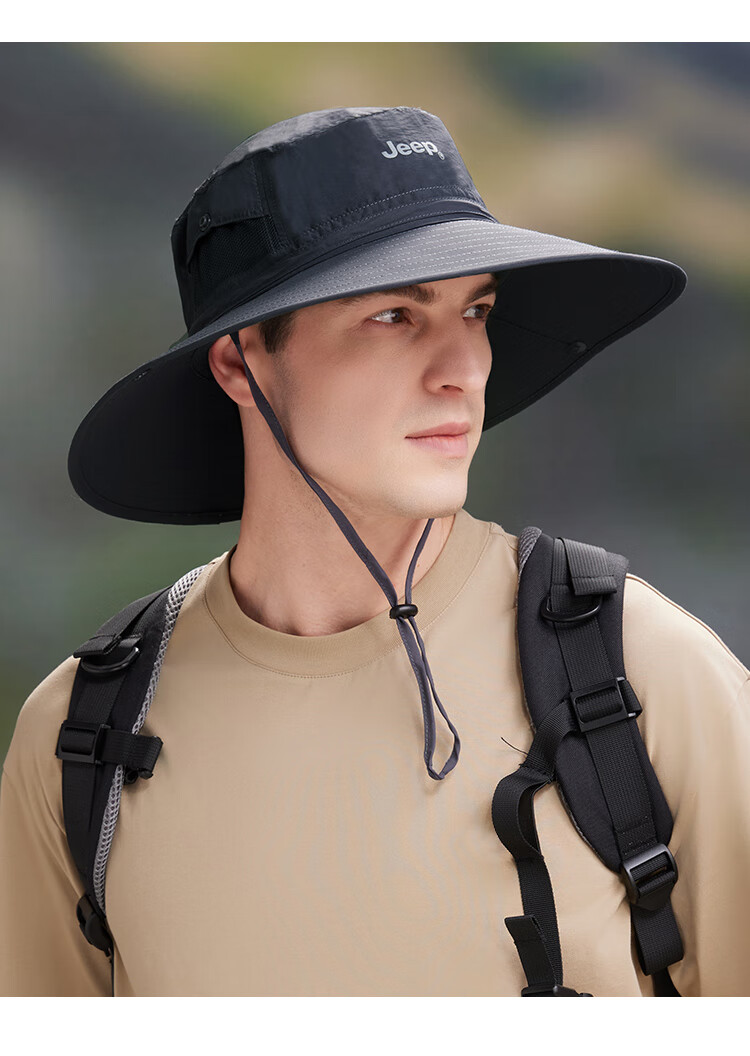 JEEP Sun Protection Hat for Men, Sun Visor Cap, Fisherman Hat, Fishing And Hiking Hat, Summer Outdoor Hat for Men, Dark Spring Gree 8