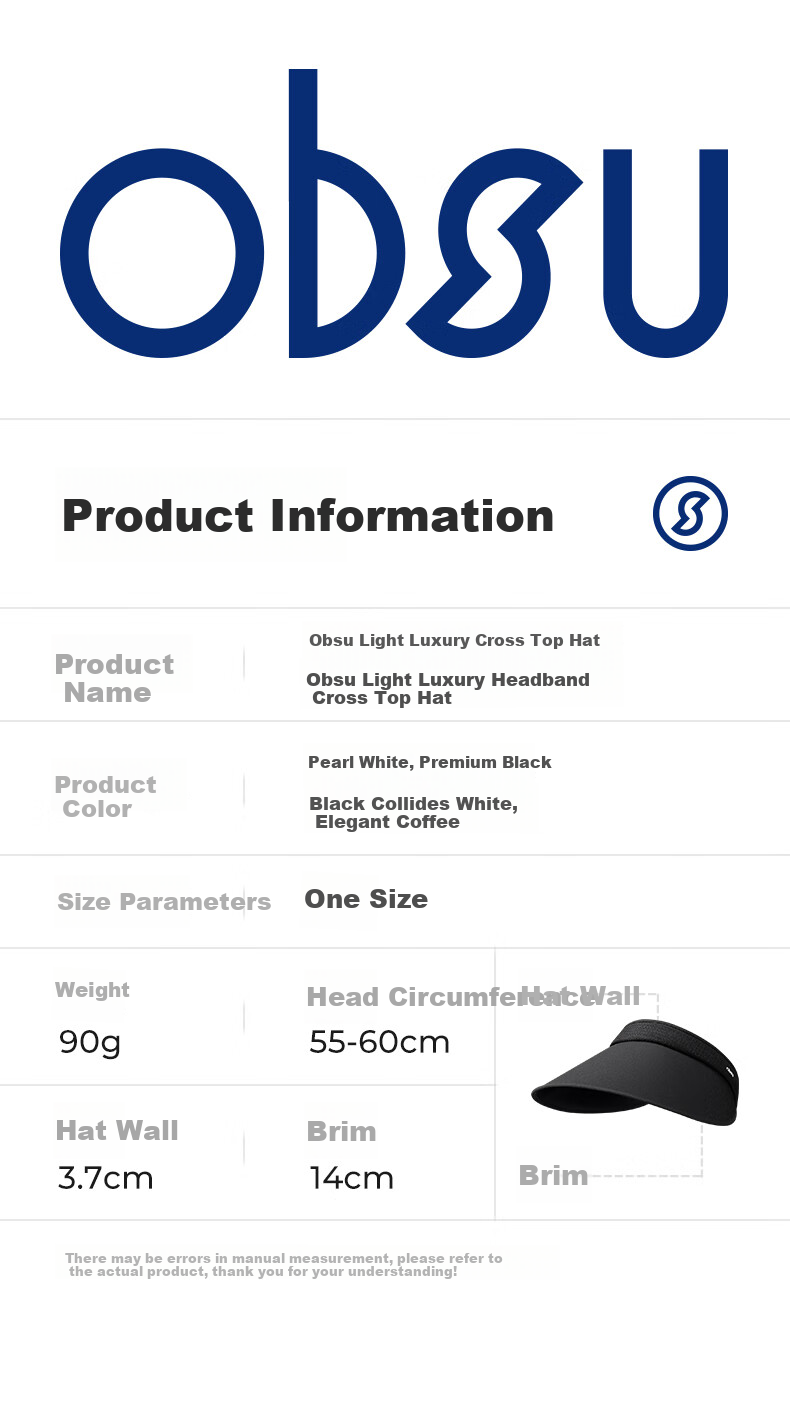 Obsu Light Luxury Cross-Top Hat, Elegant Beige, Cross-Top Hat Upf50+ 23