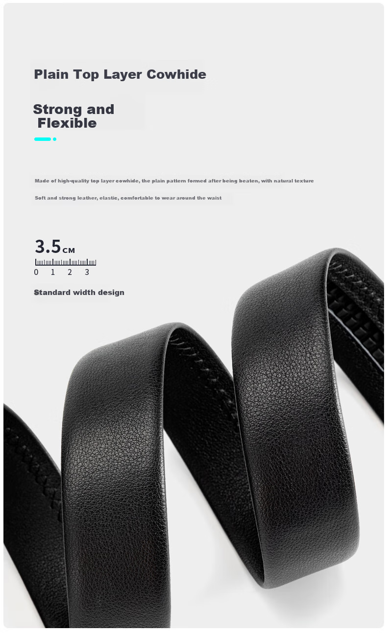 Aokang Men's Automatic Buckle Belt, Business Gift Box, Top-Grain Leather Trouser Belt, Birthday Gift for Husband 4
