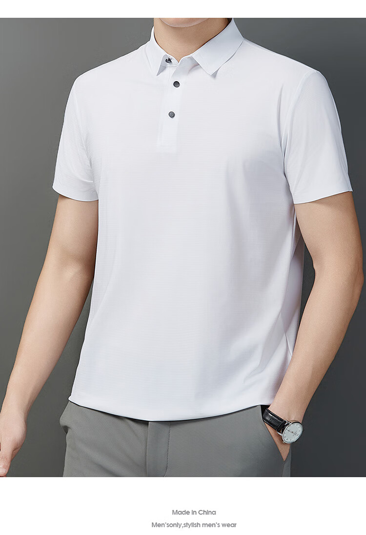 LangSha Polo Shirt for Men, Summer Sports T-Shirt, Loose-Fitting Cool Ice Silk Collar, Short Sleeve Fitness Running Father's Day Gift 36
