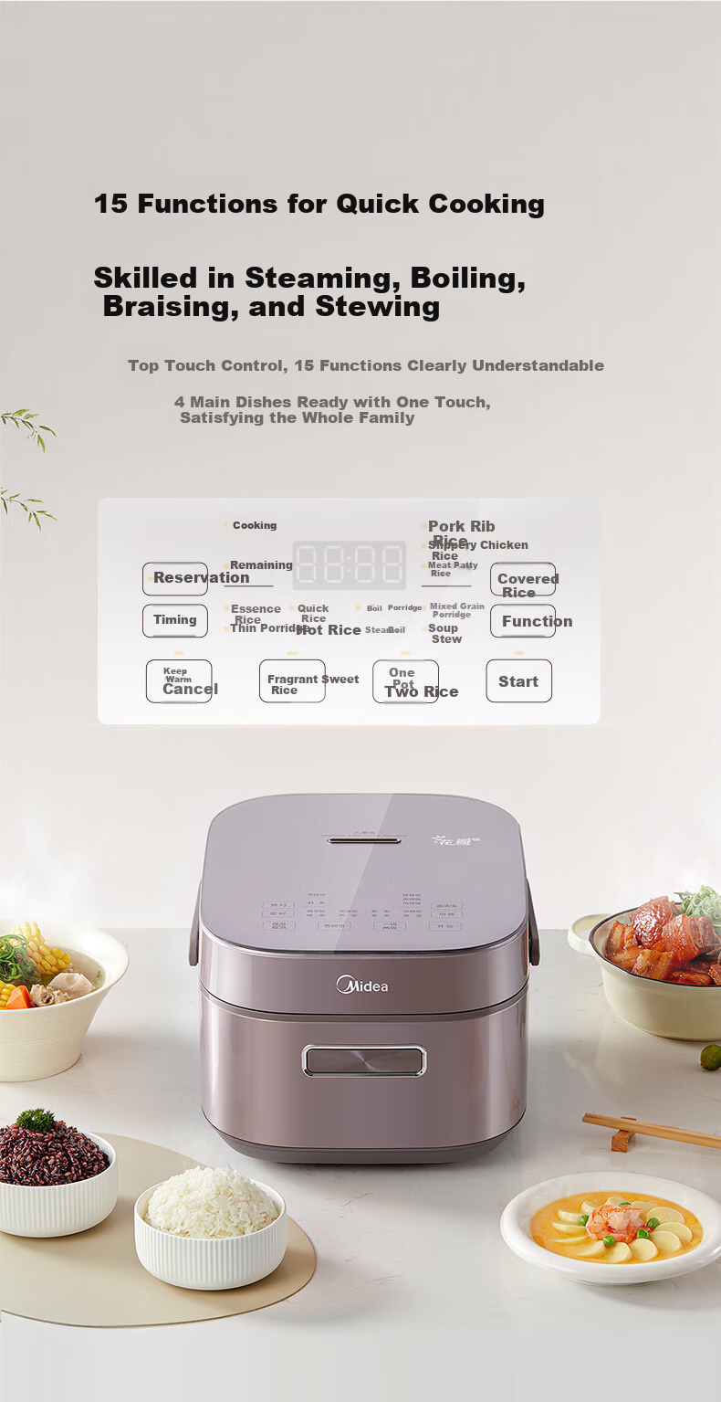Midea 3D IH Heating 4L Smart Rice Cooker, Titanium Gold Pot, Low Glycemic Index Pot, Electric Rice Cooker MB-CFB4089H [ZMD Peace of Mind Series] 15