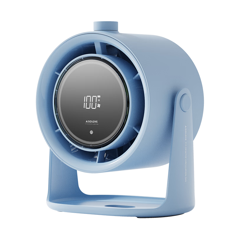SOLOVE F17-1 Desktop Fan, High-Speed Air Circulation Fan, USB Mini Fan, Wall-Mounted, for Summer Home Office Kitchen Use, Strong Wind Power, 6000mAh Long Battery Life, Blue