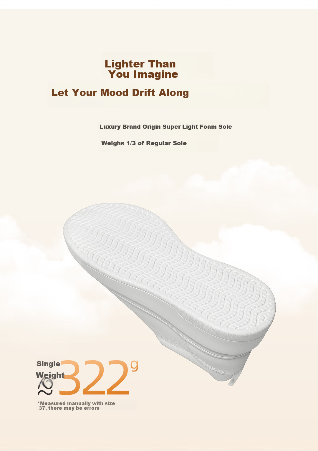 VOLO Rhinoceros Platform Sneakers, Thick-Soled White Shoes for Women, Height-Increasing Versatile Casual White Shoes, White Hollow Design, Size 35 4