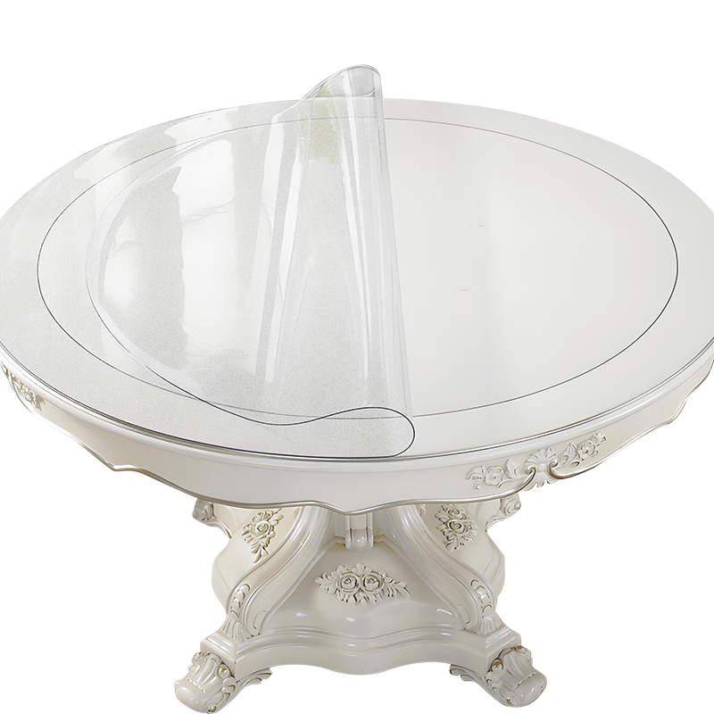 Gusi Round Table Mat Round Tablecloth Home Solid Wood Dining Table Mat Crystal Board Kitchen Marble Surface Protector Round 1.3m