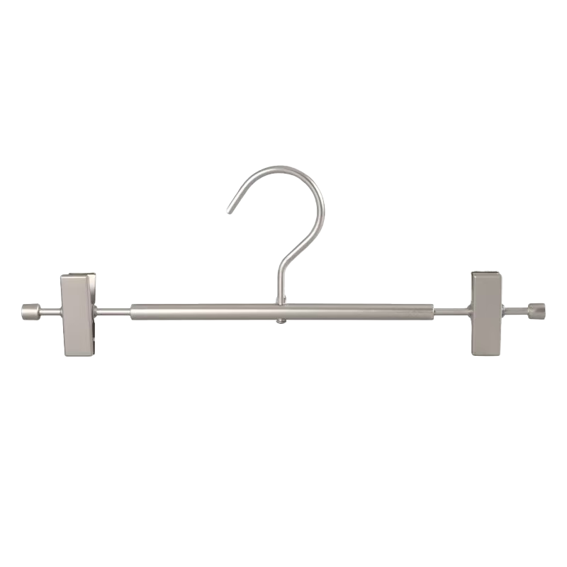 Jingxun Aluminum Alloy Pants Hanger, Non-Slip Trouser Clips, Space Aluminum Household Dry And Wet Dual-Use Clothes Clips, Silver, 5 Pieces