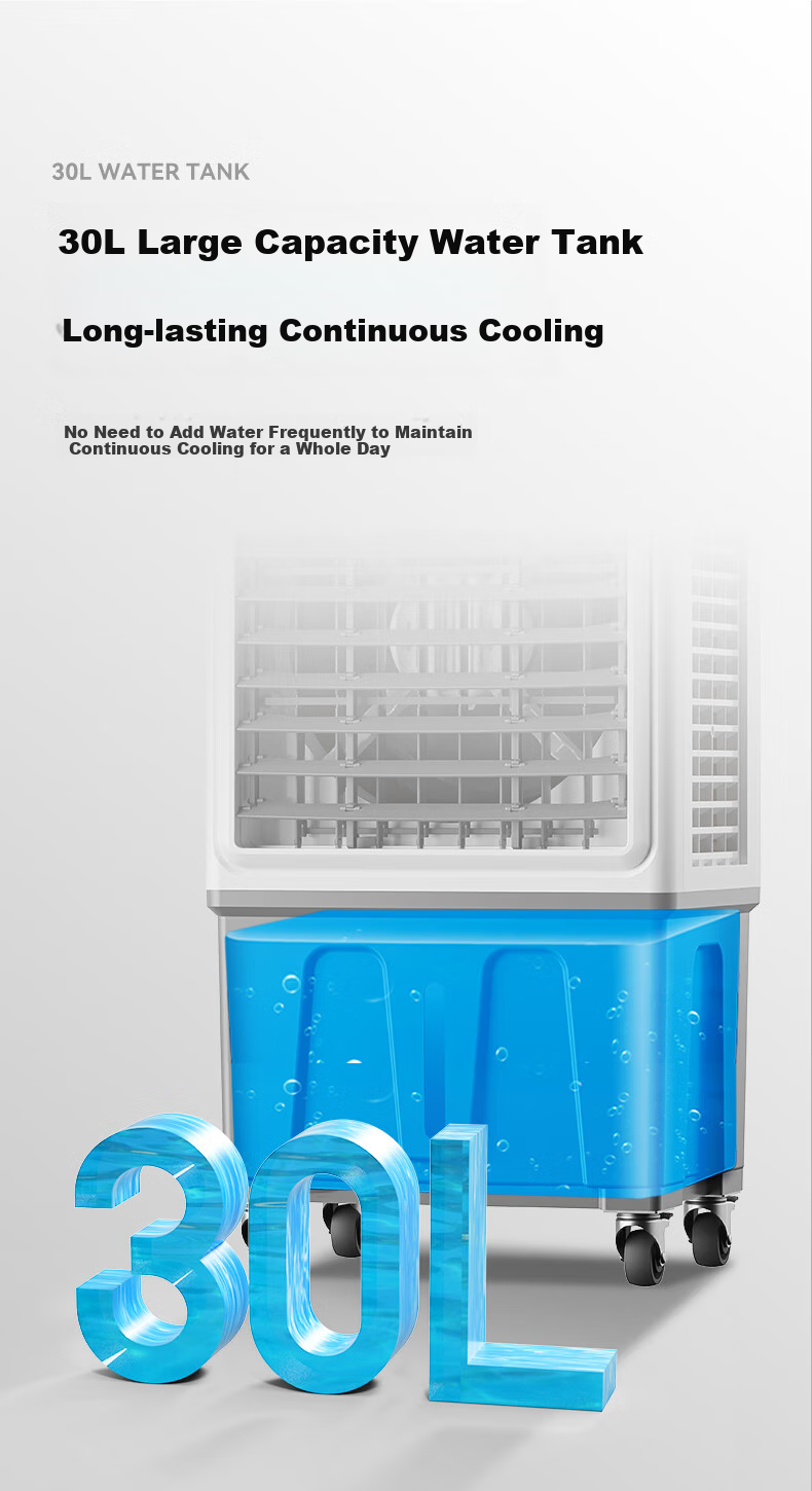MeiLing Industrial Air Cooler/fan for Commercial Use, Large Water-Cooled Fan, AC Fixed Frequency, Cooling for Home Use, Water-Filled Air Cooler, Movable, MFS-1505T Mechanical Model 12