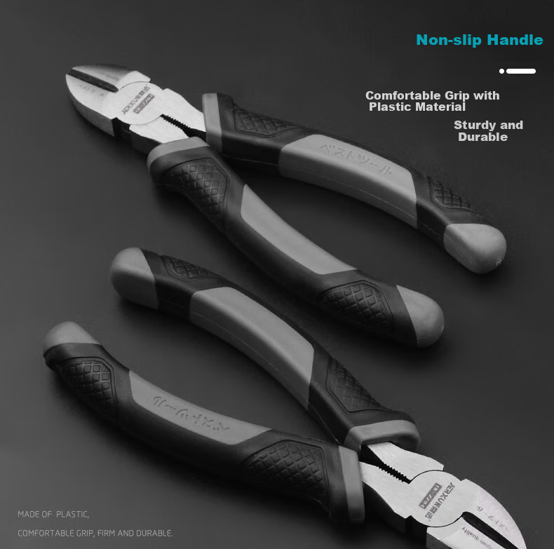 JERXUN Diagonal Cutting Pliers, 6-Inch Offset Diagonal Pliers, Electrician's Pliers, Flat-Nose Pliers, Diagonal-Nose Pliers, Labor-Saving Wire Cutters, Model Pliers 7
