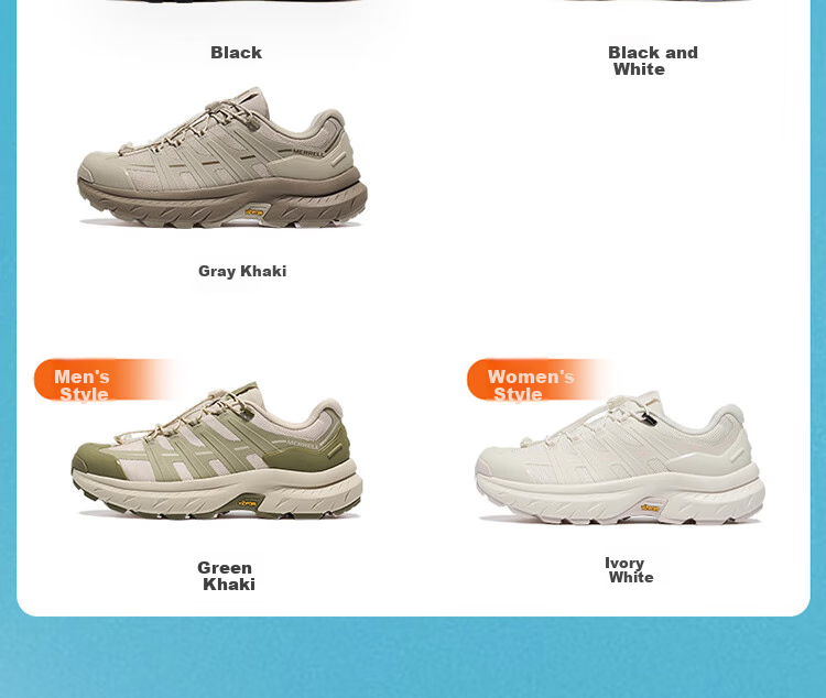Merrell Outdoor Hiking Shoes, FREE STRIDE Women's Model, Shock-Absorbing Non-Slip Mountaineering Shoes, Ivory White, Size 39 15