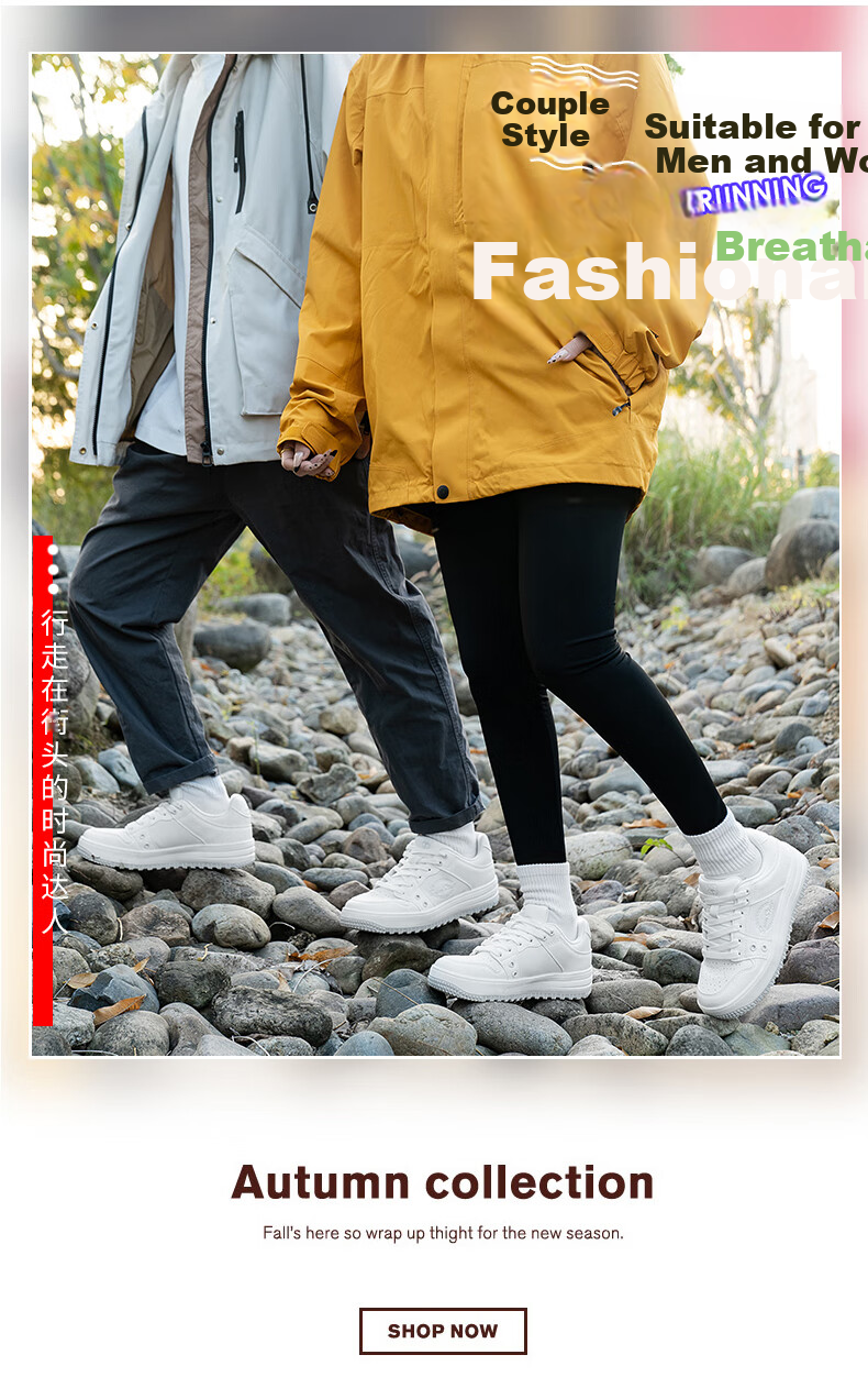 VANCAMEL Men's Sneakers, Couple's Outdoor Casual Shoes, Men's Sports Shoes, Women's White Shoes, 6066 White, Size 38 1