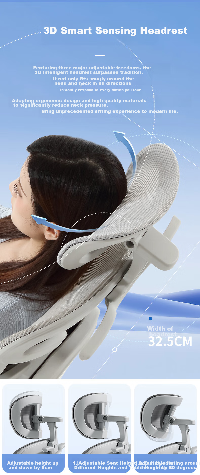 LIANFENG Ergonomic Office Chair for Home Use, Comfortable for Long Sitting, Reclining, Suitable for Students, Computer Work, Back Support, Gaming Chair 12