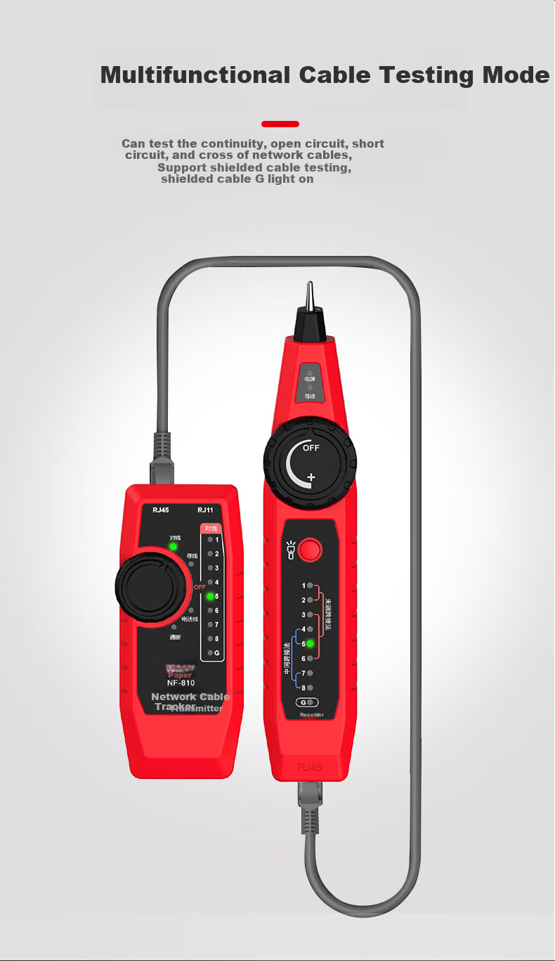 Jingmingshu NOYFA NF-810 Cable Tracker, Network Tester, Wire Finder, Line Tester, Cable Locator, Ethernet Tester, Cable Tracer 2