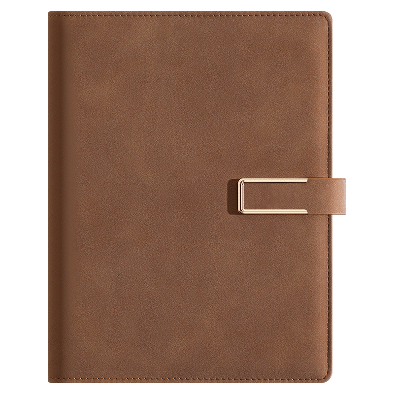 Faramon Loose-Leaf Notebook A5 Thick Journal Detachable Business Office Leather Cover Meeting Record Book High-Quality Diary Customizable A5-Brown/buckle Style