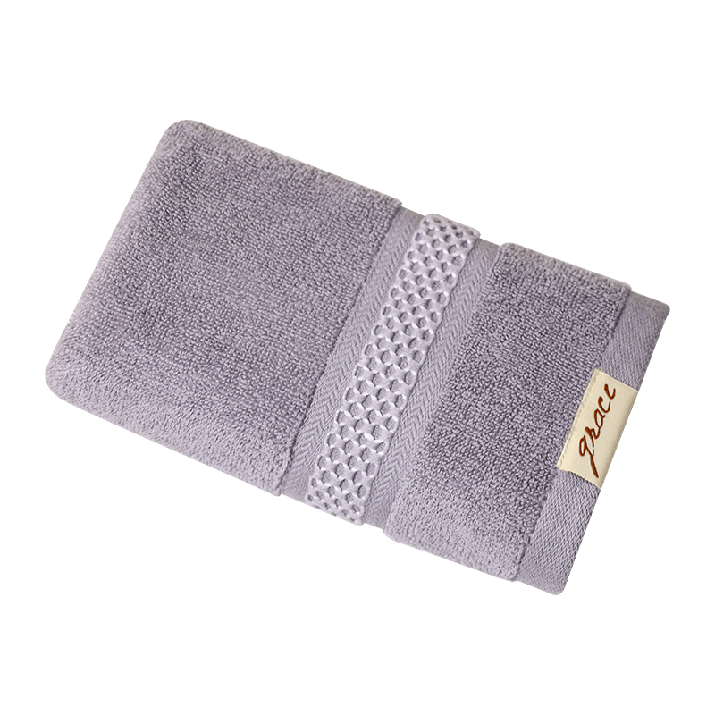 Grace Class A Pure Cotton Towel, Xinjiang Long-Staple Cotton Absorbent Thickened Plain Soft Face Towel, Gray, Individually Packaged