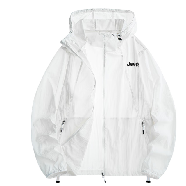 JEEP Men's Summer Hooded Sun Protection Jacket UV Resistant Ice Silk Breathable Outdoor Fishing Sunblock Thin Coat