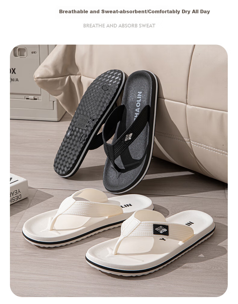 YUZHAOLIN Flip Flops for Men And Women, Beach Sandals, Outdoor Slippers, Thong Sandals, YE408 White, Size 42/43 8