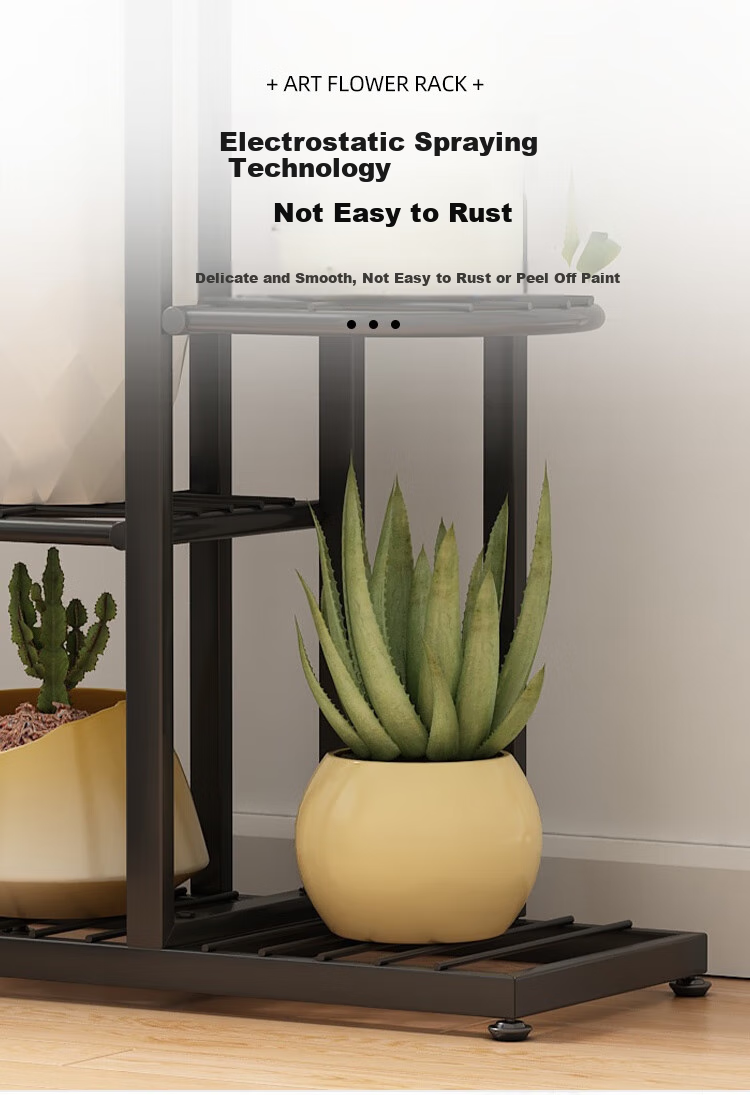 Anerya Multi-Tier Flower Stand, Indoor Home Balcony Decorative Rack, Iron Art Storage Shelf, Living Room Floor-Standing Planter Rack 7