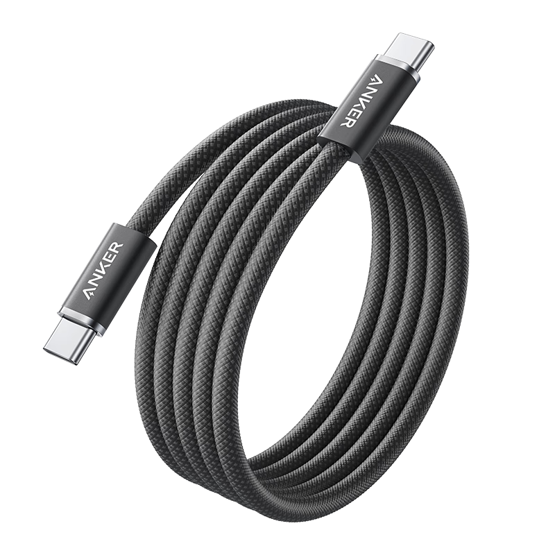 ANKE Nano Anti-Dirt Braided 140W Apple Data Cable, Dual-Head Type-C Charging Cord, Suitable for IPhone18ProMax/17/16 Phones/Huawei Laptops, 1.8 Meters Black