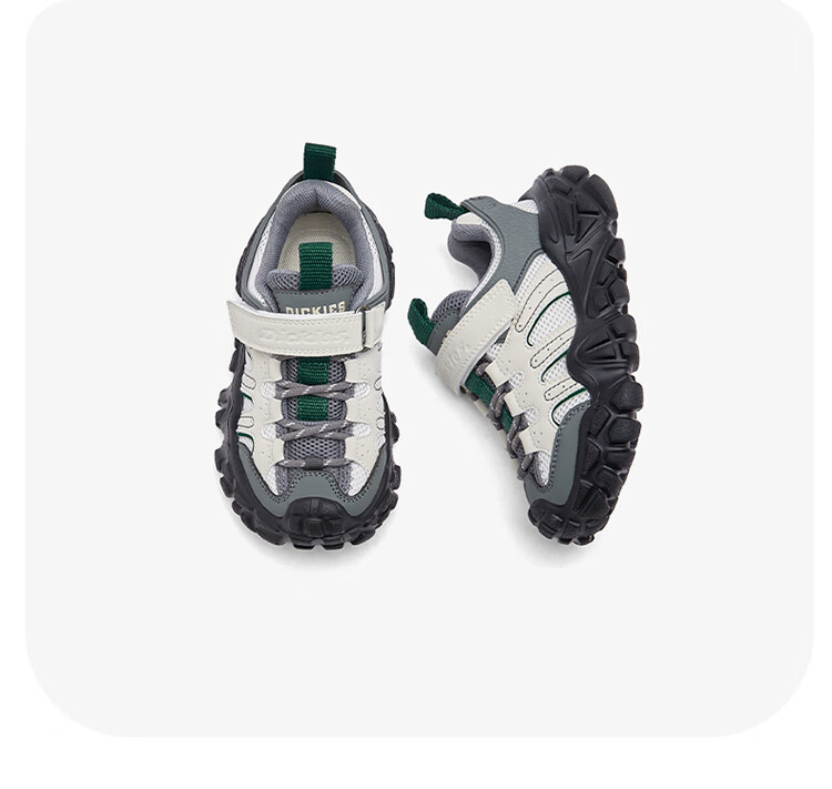 Dickies Kids Running Shoes 2025 New Boys Hiking Shock Absorption Casual Functional Sports Shoes Beige Black Size 37 3