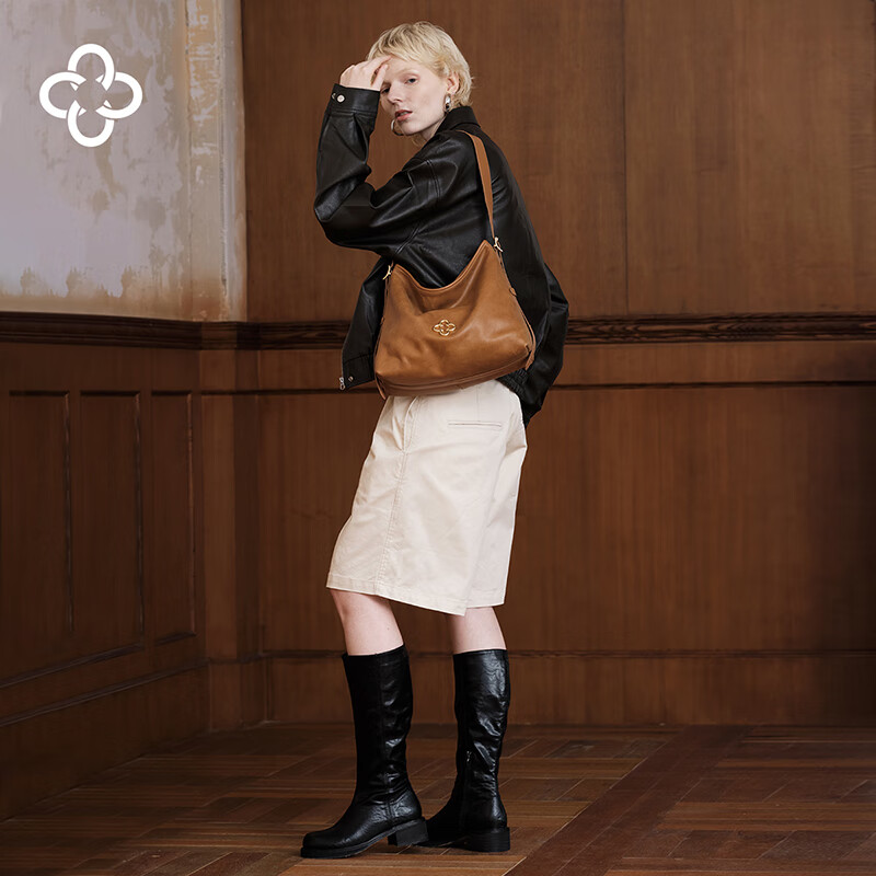 CASSILE [Celebrity Style] Cassile Tote Bag for Women, Vegetable Tanned Leather Light Luxury Crossbody Hobo Bag, Birthday Gift