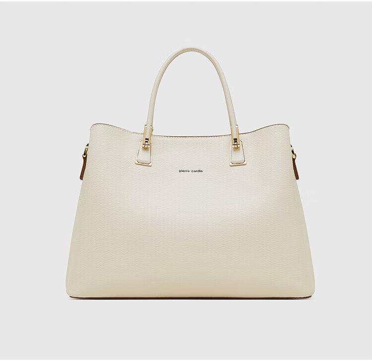 Pierre Cardin Women's Handbag, Holiday Birthday Gift, High-Quality Fashion Cowhide Tote Bag, Shoulder Crossbody Bag, Apricot Color, Gift Box Included 8