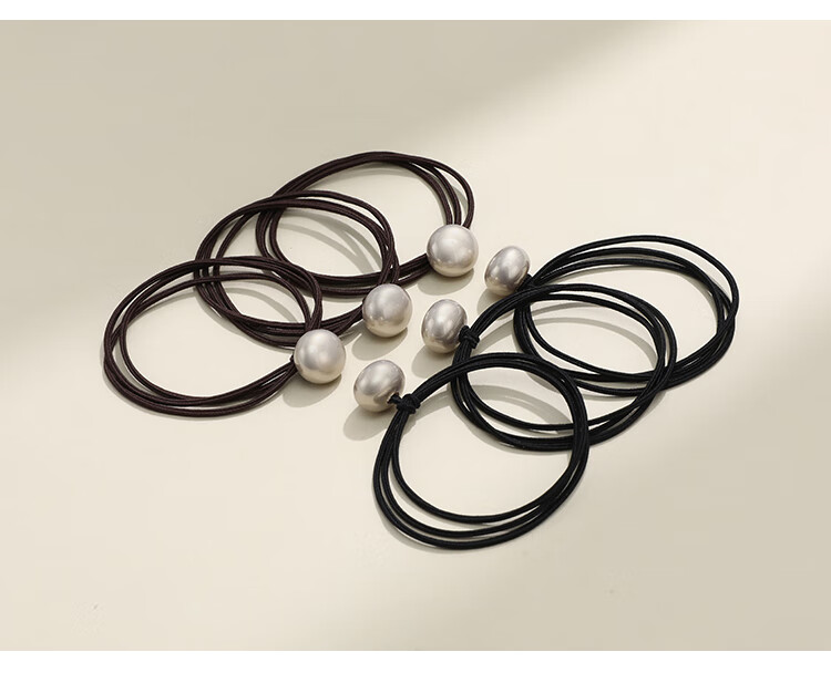 CHIMERA 6-Piece Versatile High-Elasticity Beaded Hair Ties, Ponytail Holders, Rubber Bands for Women, Hair Binding Rope, Mid-Autumn Festival Gift 3