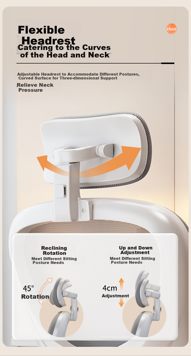 Chibailun Computer Chair, Bow-Shaped Office Chair, Ergonomic Chair for Home Use, Dormitory Chair with Backrest, Study Chair, Gaming Chair for Study Room And E-Sports 4