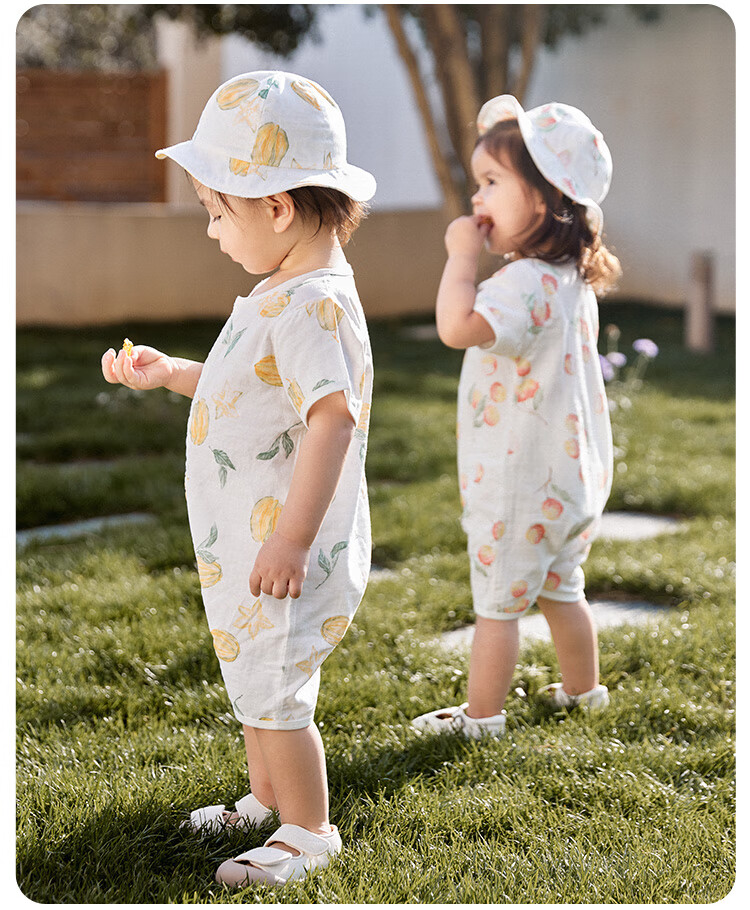 Wismorni Baby Muslin Short Sleeve Romper Summer Thin Infant Clothes Summer Jumpsuit Crawling Suit 8