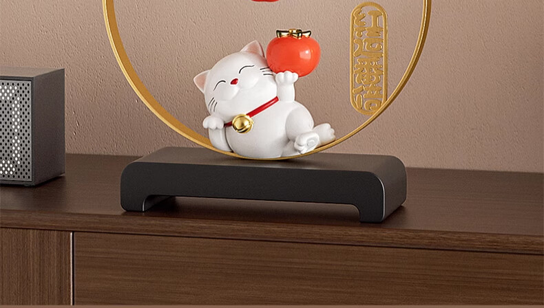 Heshengtang Auspicious Fortune Cat Treasure Bowl Ornament New Chinese Style Living Room Entrance Reception Opening Housewarming Gift Decoration 2