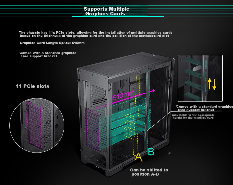 PHANTEKS ENTHOO PRO II Non-Side-Through PK620 Full Tower NAS Enterprise Server AI Workstation Case (SSI-EEB/11xPCI/deep Learning/5090) 6