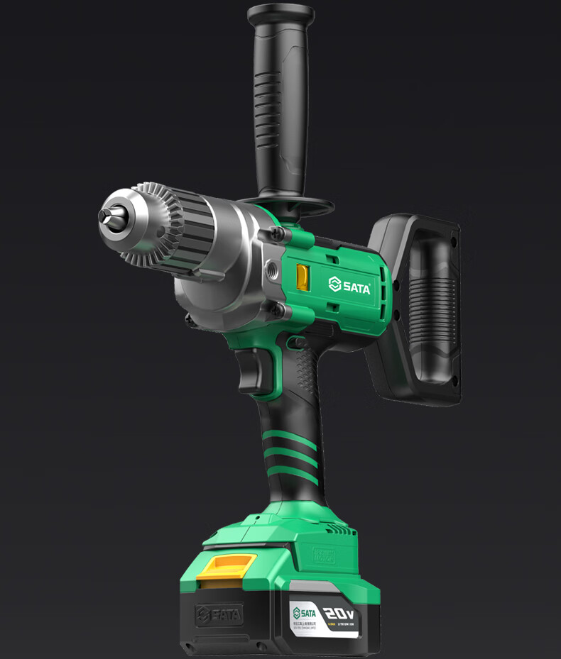 Shida SATA Brushless Air Drill Lithium Battery Drill High-Power Putty Mixer Cement Mortar Mixer D05718 36