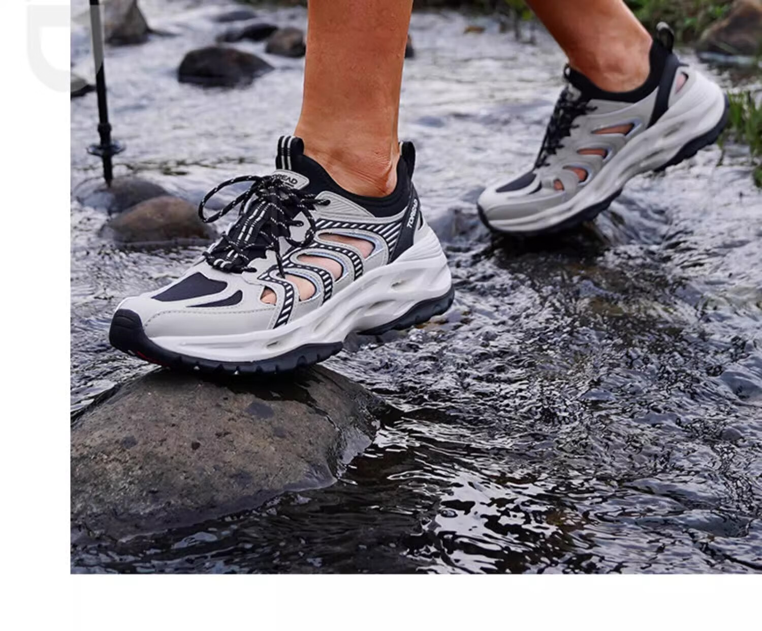 TOREAD Outdoor Non-Slip Breathable Hiking Shoes for Stream Trekking And Water Wading, Beige And Black - Men's Size 40 17