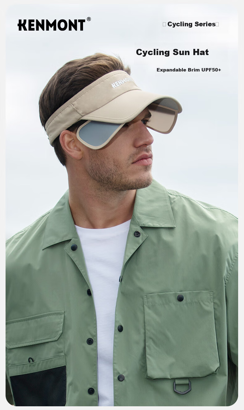 Kenmont Summer Outdoor Tennis Hat, Sun Hat for Men, UV Protection, Sunshade Cap, Anti-UV Running Visor, 3675 1