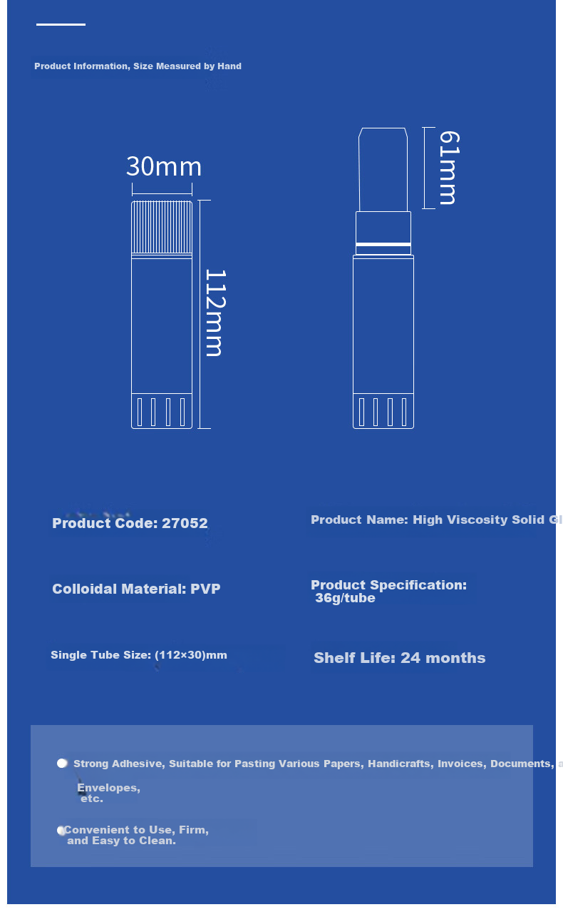 Deli [Lowest Price Online] 36g High-Adhesive PVP Solid Glue Stick, Strong Adhesion, Formaldehyde-Free Quick-Drying Durable Glue Stick, Student Stationery, 12 Pieces, Office Supplies, 27052 13