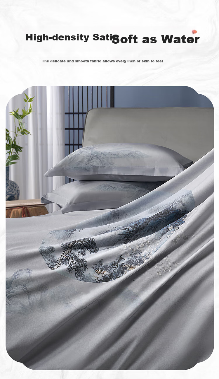 Bailisi Shuixing Jiafang Brand Four-Piece Bedding Set, Pure Cotton Duvet Cover, Bedsheet, Quilt, 100% Long-Staple Cotton, High-End Luxury, for 1.5-Meter Bed 7