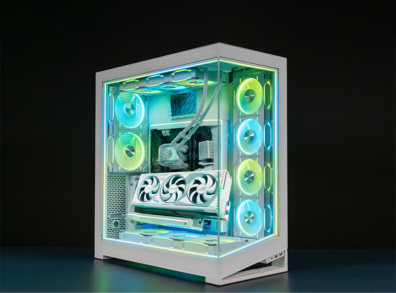 PHANTEKS NV9 White Frameless Full-View Seaview Computer Case (Dual 420/480 Water Cooling, EATX/SSI-CEB, ARGB Dual Channel Lighting Control, Type-C) 31